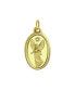 Фото #1 товара Bling Jewelry 14K Yellow Real Gold Religious Oval Medal Guardian Angel Pendant Necklace For Women For Teen NO Chain