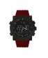 ფოტო #1 პროდუქტის Men's Black, Red Silicone Strap Watch 47mm
