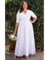 Фото #3 товара Women's Plus Size Starlight Sequined Wedding Gown
