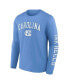 ფოტო #2 პროდუქტის Men's Carolina Blue North Carolina Tar Heels Distressed Arch Over Logo Long Sleeve T-shirt