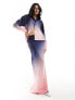 Фото #1 товара Style Cheat satin maxi skirt in ombre effect co-ord