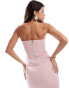 Фото #3 товара Kaiia sweetheart bandeau structured corset top co-ord in baby pink