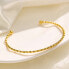 Open solid gold-plated steel bracelet