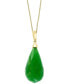 ფოტო #2 პროდუქტის EFFY® Dyed Jade Fancy-Cut Briolette 18" Pendant Necklace in 14k Gold