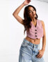 Фото #1 товара ASOS DESIGN cropped waistcoat in light pink