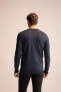Фото #5 товара Свитер мужской defacto Premium Regular Fit V Yaka Трикотажный Пуловер