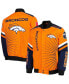 Фото #1 товара Men's Orange Denver Broncos Extreme Redzone Full-Snap Varsity Jacket