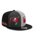 ფოტო #1 პროდუქტის Men's Black, Gray Tampa Bay Buccaneers 2023 Sideline 9FIFTY Snapback Hat