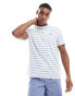 Polo Ralph Lauren icon logo stripe t-shirt in white/light blue Weiß/Hellblau, 2XL - Chest 49-52 - фото #1