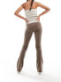 adidas Originals rib flared leggings in brown