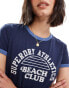 Фото #2 товара Superdry Athletic essentials beach graphic ringer t-shirt in richest navy