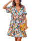 ფოტო #1 პროდუქტის Women's Soft Tropics Short Sleeve Mini Beach Dress