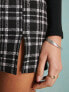 Miss Selfridge ponte mini skort in black check