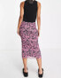 Topshop mesh zebra midi skirt in pink