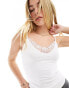 Фото #1 товара Vero Moda lace detail jersey cami top in white