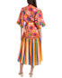 Farm Rio Graphic Macaws Mixed Midi Dress Women's Orange Xxs