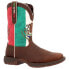 Фото #3 товара Durango Mexico Flag Non Safety Square Toe Cowboy Mens Brown, Green, Red Casual