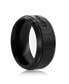 ფოტო #2 პროდუქტის Stainless Steel Black CZ Band Ring - Black Plated