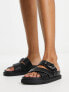 schuh Tamara cross strap flat sandals in black