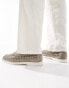 River Island suede snaffle loafers in light grey Бежевый, 40 - фото #3