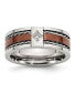 ფოტო #3 პროდუქტის Stainless Steel Brown IP-plated Cubic Zirconia Band Ring