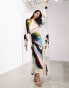 Фото #1 товара ASOS EDITION long sleeve ruched maxi dress in watercolour smudge print