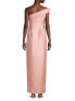 Фото #3 товара Aidan Mattox Jacquard One Shoulder Column Gown Champagne Rose 6