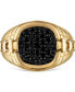 ფოტო #1 პროდუქტის Men's Classic Black Diamond (1/2 ct. t.w.) Ring in 14k Gold-Plated Sterling Silver