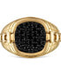 Фото #1 товара Men's Classic Black Diamond (1/2 ct. t.w.) Ring in 14k Gold-Plated Sterling Silver