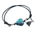 Фото #1 товара Exceptional Turquoise Heart bracelet with pure silver in Lampglas BLH5 pearl