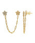 ფოტო #2 პროდუქტის Cubic Zirconia Double Star Chain Dangling Earrings