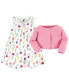 Фото #7 товара Toddler Girls Cotton Dress and Cardigan Set, Spring Tulips