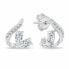 Elegant silver earrings with zircons EA1070W - фото #1