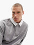 ASOS DESIGN oversized rugby polo sweatshirt in grey marl