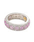 Фото #2 товара Pink Sapphire & Lab-Grown White Sapphire Asscher Cut Modern Eternity Band Ring in Sterling Silver by Suzy Levian