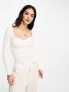 & Other Stories sweetheart neckline knitted top in white