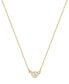 ფოტო #1 პროდუქტის Children's Cubic Zirconia Solitaire Pendant Necklace in 14k Gold, 14" + 2" extender