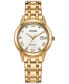 ფოტო #1 პროდუქტის Eco-Drive Women's Classic Gold-Tone Stainless Steel Bracelet Watch 29mm