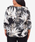 Plus Size Opposites Attract Printed Leaves Top with Necklace