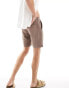 Фото #4 товара River Island linen shorts in dark stone