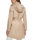 ფოტო #2 პროდუქტის Women's Zip-Front Hooded Belted Raincoat