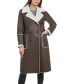 Фото #1 товара Women's Double-Breasted Faux-Shearling Coat