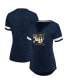 Фото #2 товара Women's Navy and White Utah Jazz Showtime Winning with Pride Notch Neck T-shirt