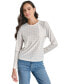 Фото #6 товара Women's Studded Crewneck Long-Sleeve Top