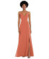 Women's Faux Wrap Crises Cross Back Maxi Dress with Adjustable Straps Terracotta copper, 14 - фото #1