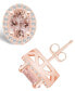 ფოტო #1 პროდუქტის Morganite (2-1/3 ct. t.w.) and Diamond (3/8 ct. t.w.) Halo Stud Earrings in 14K Rose Gold