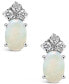 Opal (1/2 ct. t.w.) and Diamond (1/8 ct. t.w.) Stud Earrings in 14K Yellow Gold or 14K White Gold
