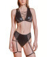 Фото #4 товара Women's Lace Up Bralette and Panty 2 Pc Lingerie Set