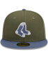 Фото #3 товара Men's Olive, Blue Boston Red Sox 59FIFTY Fitted Hat