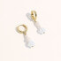 ფოტო #4 პროდუქტის 18K Gold Plated Freshwater Pearl with Moonstone - Emi Earrings For Women